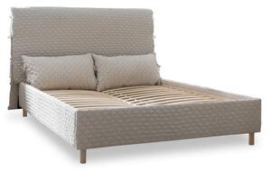 Bež tapecirani bračni krevet s podnicom 160x200 cm Sleepy Luna - Miuform