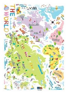 Set dječjih zidnih naljepnica Ambiance World Map