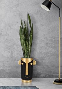 Crna/u zlatnoj boji visoka vaza od polyresina 40 cm Tribal – Mauro Ferretti