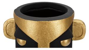 Crna/u zlatnoj boji visoka vaza od polyresina 40 cm Tribal – Mauro Ferretti