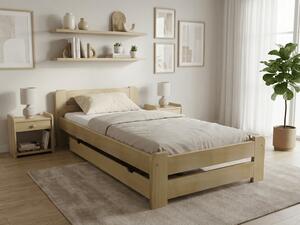Krevet Laura 80 x 200, borovo drvo Podnica: Sa podnicom od letvi, Madrac: Madrac Deluxe 10 cm