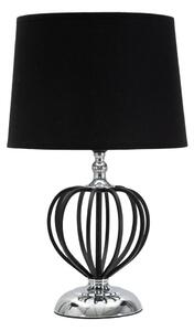 Crna/u srebrnoj boji stolna lampa s tekstilnim sjenilom (visina 44,5 cm) Darky – Mauro Ferretti