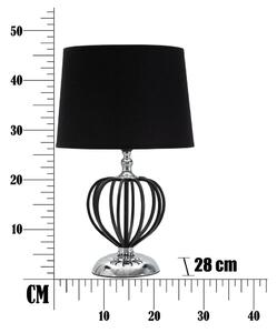 Crna/u srebrnoj boji stolna lampa s tekstilnim sjenilom (visina 44,5 cm) Darky – Mauro Ferretti