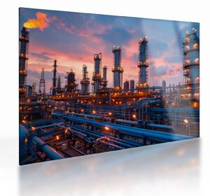 Staklena slika - Industrijsko postrojenje (70x50 cm)