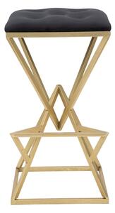 Crna/u zlatnoj boji baršunasta barska stolica 75 cm Piramid – Mauro Ferretti
