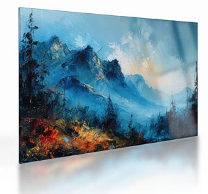 Staklena slika - Slikanje planina (70x50 cm)