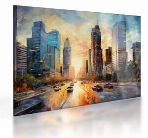 Staklena slika - Slikarstvo grada (70x50 cm)