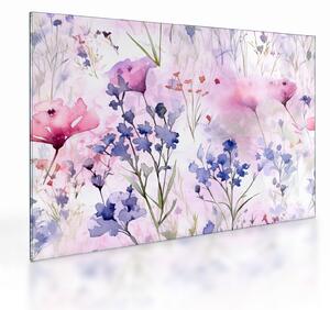 Staklena slika - Akvarel livada (70x50 cm)