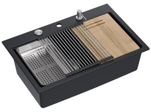 Granitni sudoper MARC 110 WORKSTATION Black