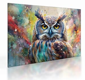 Staklena slika - Slikanje sove (70x50 cm)