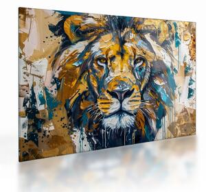 Staklena slika - Apstraktna uljana slika s lavom (70x50 cm)