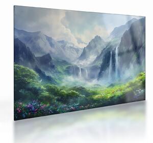 Staklena slika - Dolina vodopada (70x50 cm)