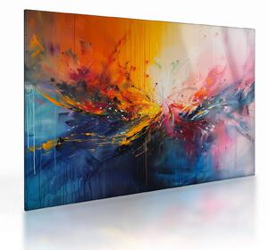 Staklena slika - Apstrakcija boja (70x50 cm)