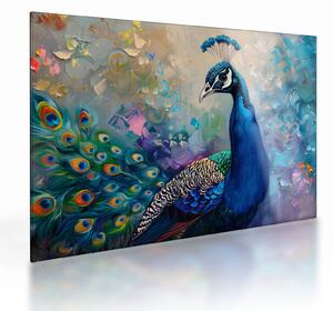 Staklena slika - Slikanje pauna (70x50 cm)