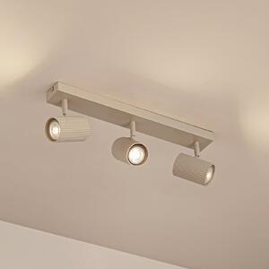 Lindby stropni reflektori Kardis, bež, 3 plamena, metal, GU10, prigušiva, Bež, Područje hodnika, Aluminij
