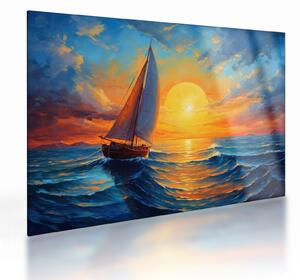 Staklena slika - Jedrilice (70x50 cm)