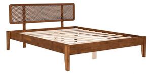 Krevet od masivne smreke s podnicom 90x200 cm u prirodnoj boji/tamno smeđi Izabelya – Kalune Design