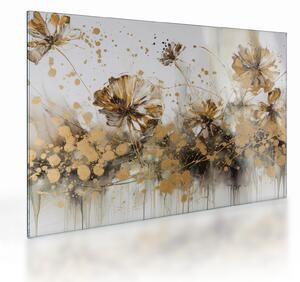 Staklena slika - Apstraktna cvjetna slika (70x50 cm)