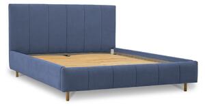 Plavi tapecirani bračni krevet s podnicom 160x200 cm Zee – Scandic
