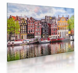 Staklena slika - Amsterdam, plesne kuće (70x50 cm)