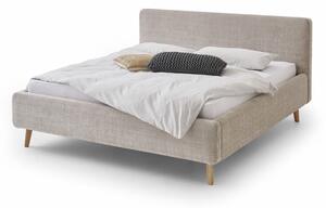Bež tapecirani bračni krevet s prostorom za odlaganje s podnicom 180x200 cm Mattis - Meise Möbel