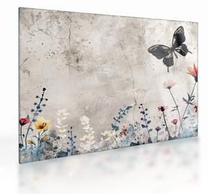 Staklena slika - Livada u betonu (70x50 cm)