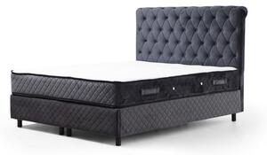 Tamno plavi boxspring krevet s prostorom za odlaganje 140x200 cm Sonata – Kalune Design