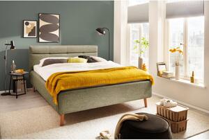 Zeleni tapecirani bračni krevet s prostorom za odlaganje s podnicom 180x200 cm Lotte - Meise Möbel