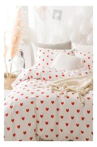 Krem posteljina za bračni krevet/za produženi krevet od renforce pamuka s uključenom plahtom/4-dijelna 200x220 cm Mini Hearts – Mila Home