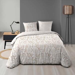 Bijela/bež posteljina za bračni krevet/za produženi krevet od mikrovlakana 240x220 cm Pandoris – douceur d'intérieur