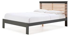 Tamno sivi bračni krevet s podnicom 140x190 cm Vectra – Marckeric