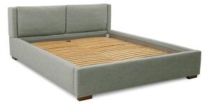 Sivi tapecirani bračni krevet s prostorom za pohranu s podnicom 140x200 cm Dreamer – Scandic