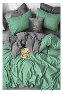 Zelena/siva posteljina za bračni krevet/za produženi krevet od renforce pamuka s uključenom plahtom/4-dijelna 200x220 cm – Mila Home