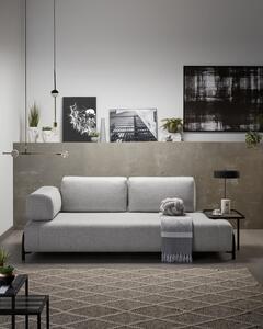Svijetlo siva sofa s malim prostorom za odlaganje Kave Home Compo