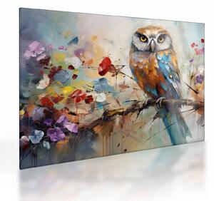 Staklena slika - Slikana sova (70x50 cm)