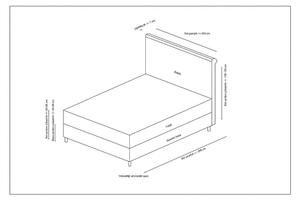 Svijetlo sivi boxspring krevet s prostorom za odlaganje 140x200 cm Sonata – Kalune Design