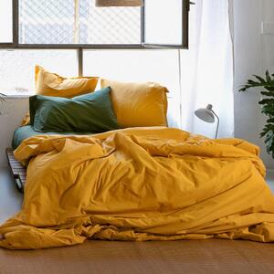 Senf žuta pamučna navlaka za poplun za bračni krevet 200x200 cm Basic – Happy Friday