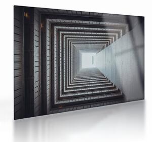 Staklena slika - Pogled iz unutrašnjosti zgrade (70x50 cm)