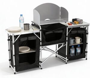 JAKS Sklopiva kamp kuhinja aluminijska 175 × 40 × 111 cm