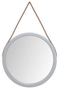 VidaXL Zidno ogledalo s trakom srebrno Ø 35 cm