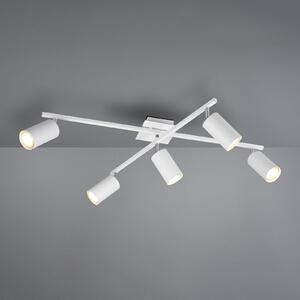 Trio Lighting Marley mat bijeli stropni reflektor s 5 žarulja, prigušiva, Bijela, Dnevni boravak/blagovaonica, Metal