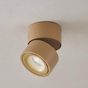 Arcchio LED stropni reflektor Rotari, smeđi, 1 žarulja, 8,9 W, prigušiva, Smeđa / hrđa, Područje hodnika, Aluminij