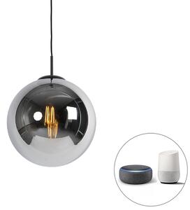 Pametna viseća svjetiljka crna s dimnim staklom 30 cm uklj. WiFi ST64 - Pallon