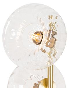 Art Deco podna lampa zlatna sa staklom 3 svjetla - Ayesha