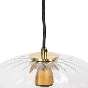 Art Deco viseća lampa zlatna sa staklom okrugla 3 svjetla - Ayesha