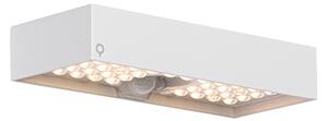 Vanjska zidna svjetiljka bijela s kratkim svjetlom i solarnim senzorom - Kayo
