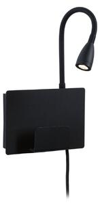 Zidne Svjetiljka Paulmann, Halina USB, Crno, Spavaća soba, Metal, Moderan