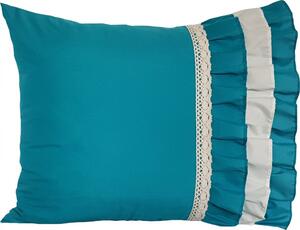 Ukrasna jastučnica tirkizna s čipkom 50 x 60 cm Širina: 50 cm | Duljina: 60 cm