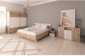 Zondo Set za spavaću sobu (krevet 160x200 cm) Gaila New (hrast wotan + bijela). 1064619