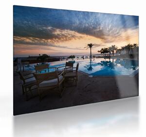 Staklena slika - Resort uz more (70x50 cm)